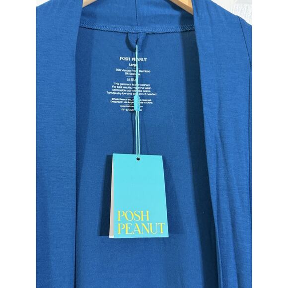 NWT Posh Peanut Sailor Blue Mom Robe Maternity Nursing Labor/Delivery Size Large - Picture 2 of 3